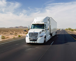 Autonomous truck driving on highway