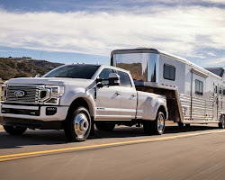 Ford F-350 towing a large trailer
