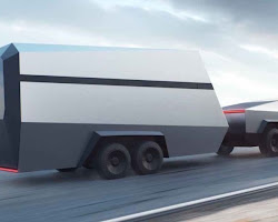 Tesla Cybertruck towing a trailer
