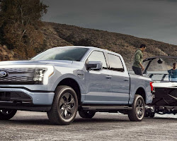 A luxury truck with an electric powertrain, such as the Ford F-150 Lightning