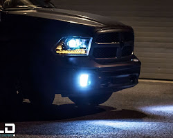 Truck with LED headlights and fog lights