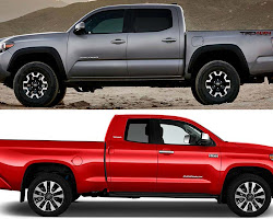 Toyota Tundra and Tacoma parked side-by-side